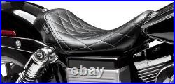 Bare Bones Diamond Vinyl Solo Seat Black Le Pera LK-001DM For 06-17 Harley Dyna
