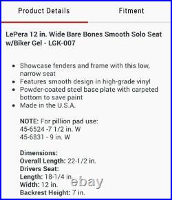 Harley Davidson Le Pera Seat Gel Bare Bones Solo #lgk-007 Softail 06-16 Nicew90