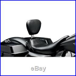 Le Pera Bare Bones Smooth Solo Seat with Driver Backrest for Harley FLH/T 08-17
