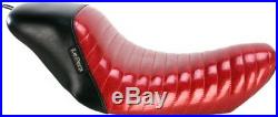 Le Pera Red Pleated Bare Bones Solo Seat 07-09 Harley Sportster with LFK-006RMFPT